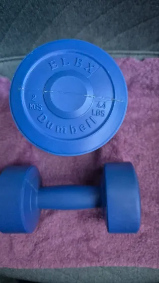 Juego de pesas / mancuernas azules 2 kg
