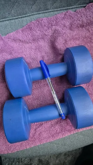 Juego de pesas / mancuernas azules 2 kg