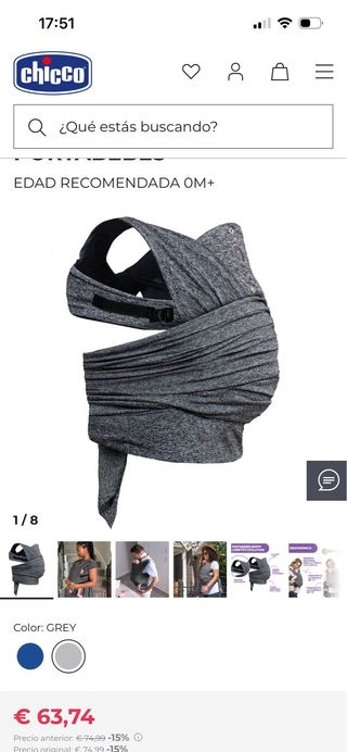 Mochila Porta Bebé Chicco nueva