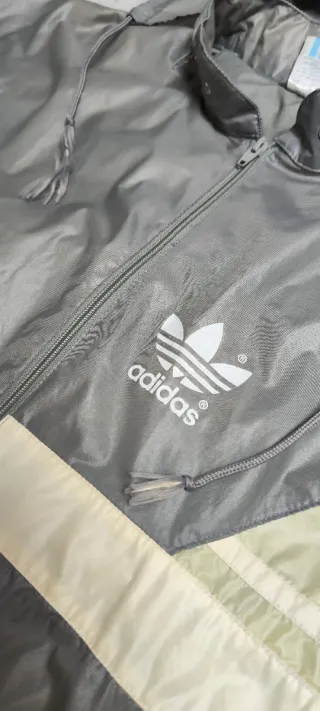 Chaqueta Cortavientos Adidas Vintage Gris/Amarillo