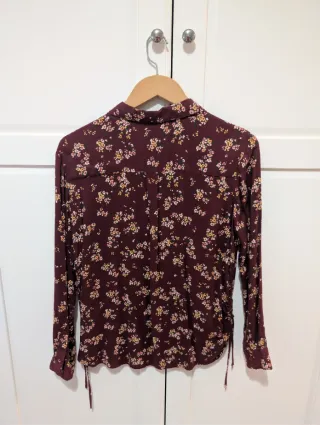 Camisa floral burdeos talla S
