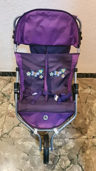 Carro gemelar de juguete morado