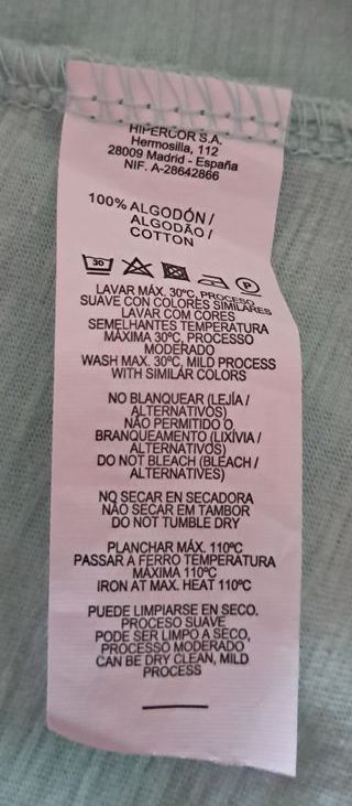 Camisón corto algodón verde talla M