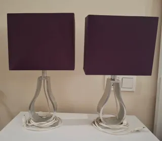 Juego de 2 lámparas de mesa moradas