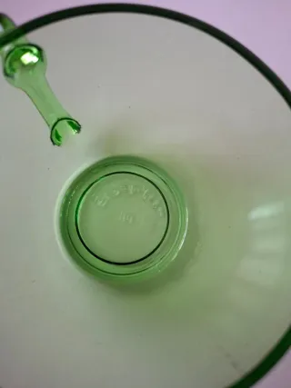 JUEGO DE TAZAS VINTAGE CRISTAL VERDE ELSADUR