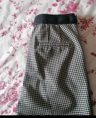 Pantalón Zara Cuadros Blanco y Negro