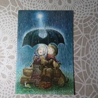 6 Cartoline di J.Ferrandiz (Se scrivere) una in 3D