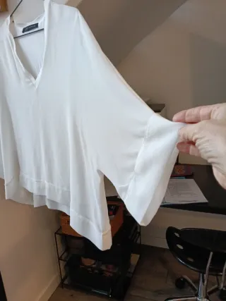 Blusón Zara Blanco Talla Única