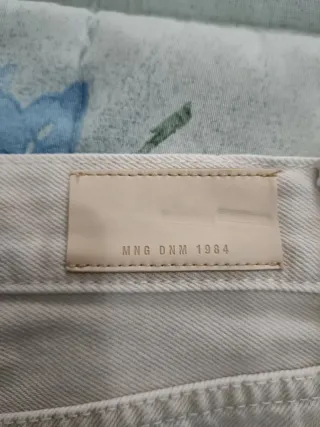 Falda vaquera Mango beige talla L