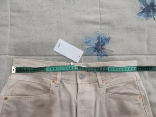 Falda vaquera Mango beige talla L