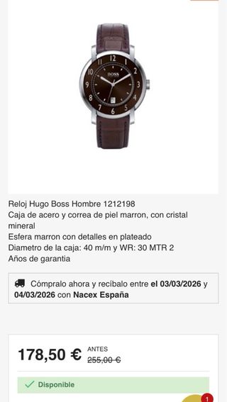 Reloj Hugo Boss Marrón y Plateado
