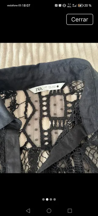 Camisa encaje Zara Talla S