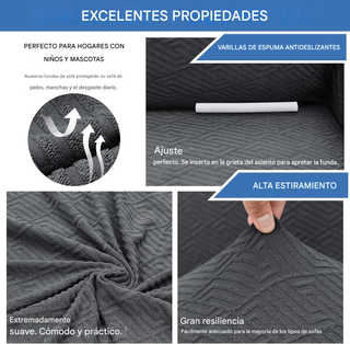 Funda Sofá 2 Plazas Elástica Gris Oscuro