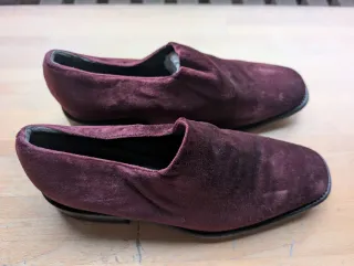 Scarpe in velluto bordeaux Made in Italy