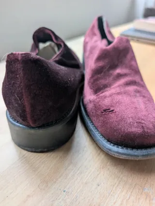 Scarpe in velluto bordeaux Made in Italy