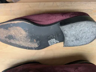 Scarpe in velluto bordeaux Made in Italy