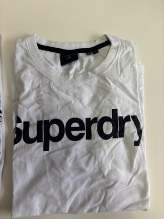 Lote 2 Camisetas Blancas Puma y Superdry Talla Úni