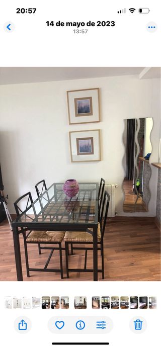 Mesa Comedor Cristal y Hierro Negra