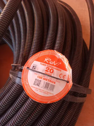 Macarrón Corrugado 100m Negro