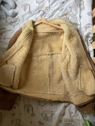 Chaqueta vintage piel vaca y cordero hecha mano