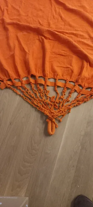 Hamaca naranja con flecos de Brasil