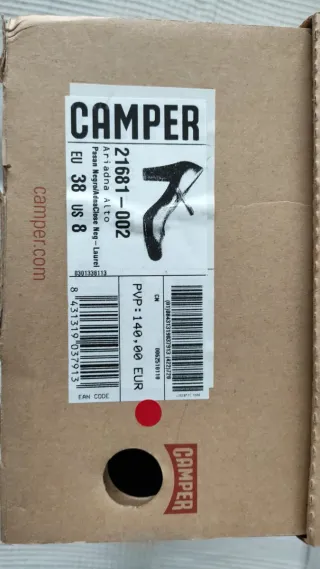 Zapatos Camper Negros de piel, Talla 38