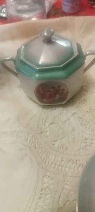 Juego de café porcelana y cristal