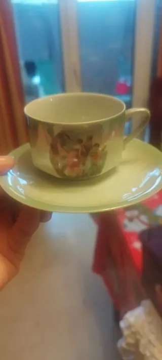 Juego de café porcelana y cristal