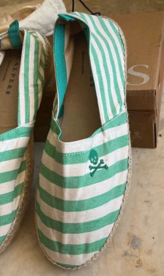 Zapatillas Scalpers rayas verdes y blancas T44