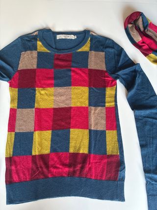 Jersey y bufanda Nice Things cuadros M