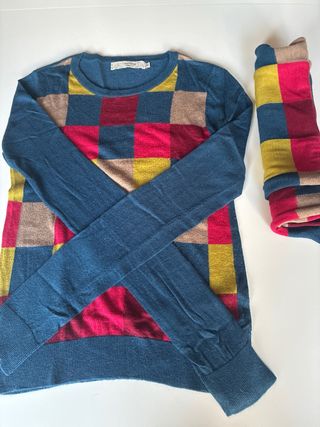 Jersey y bufanda Nice Things cuadros M