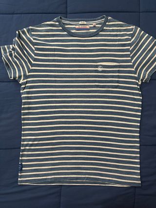 Camiseta El Ganso Rayas Azul y Blanco Talla M