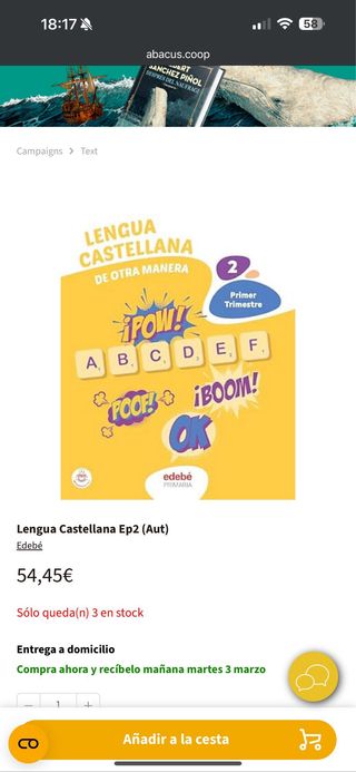 Libro escolar de lengua castellana 2º primaria