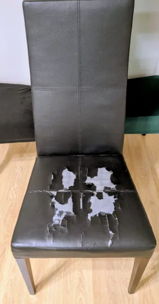 4 Sillas Comedor Polipiel Dañado