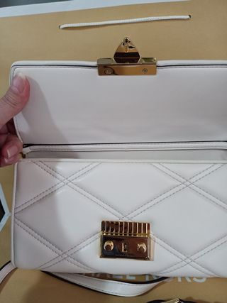 Bolso Michael Kors Cadena Blanco Dorado