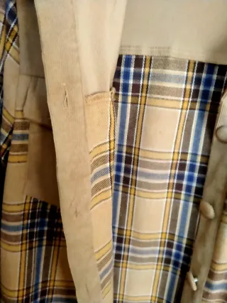 Camisa de cuadros beige y multicolor