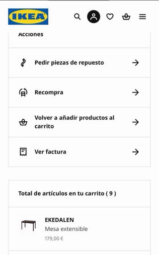 Mesa Comedor IKEA Extensible Madera Negra