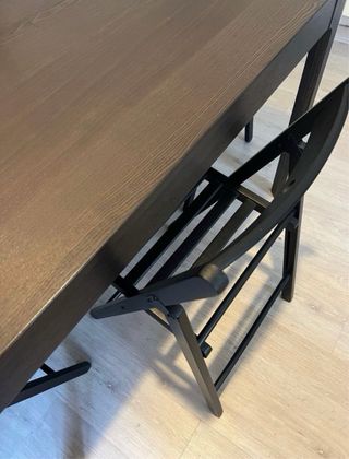 Mesa Comedor IKEA Extensible Madera Negra