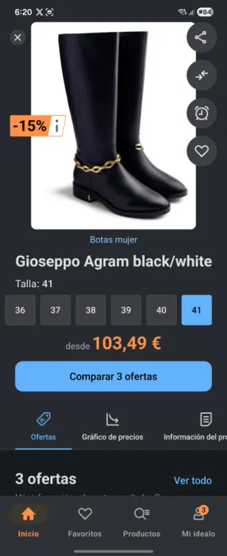 Botas altas Gioseppo negras