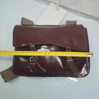 Borsa in pelle marrone e viola Sem Vaccaro