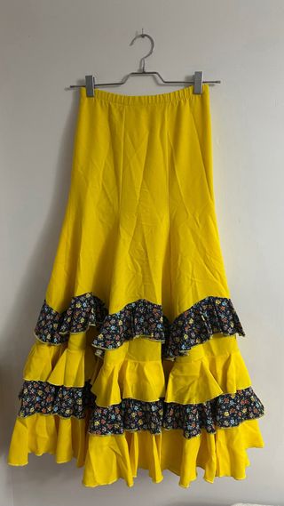 Traje Flamenco Amarillo Volantes