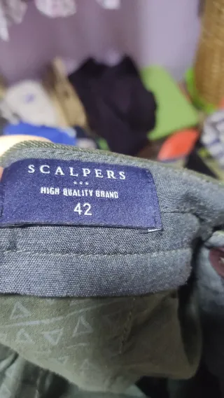 Pantalón Chino de pana Scalpers Verde Talla 42