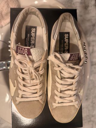 Zapatillas Golden Goose Beige/Plata Talla 38