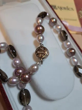Collar Perlas Majorica Rosa y Marrón