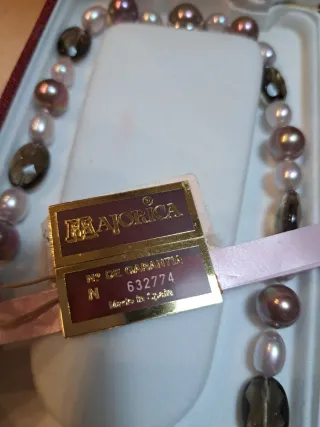 Collar Perlas Majorica Rosa y Marrón