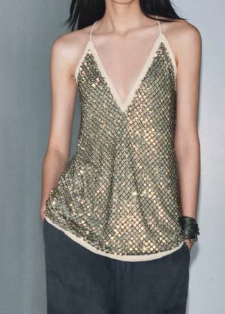 Top Zara Studio lentejuelas