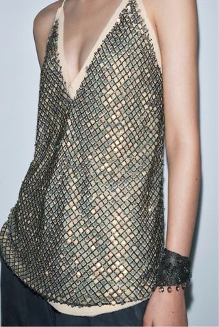 Top Zara Studio lentejuelas