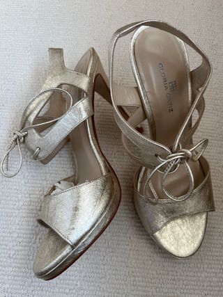 Sandalias Gloria Ortiz Piel Doradas Talla 38