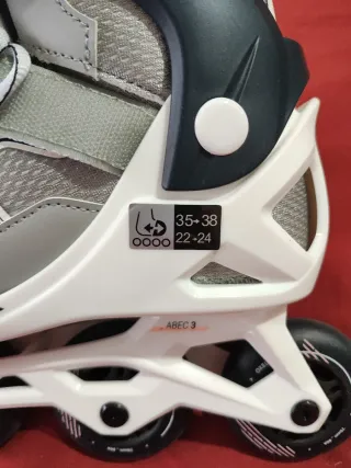 Patines en línea niña T35-38 rosa y gris