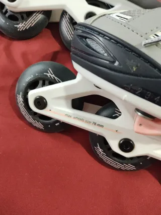 Patines en línea niña T35-38 rosa y gris